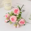 Dekorativa blommor 30 cm Silk Artificial Rose Peony Autumn Decoration White Wedding Party Christmas False Bouquet Craft Supplie