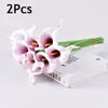 Flores decorativas 2pcs Diy mini calla pu espuma artificial para festa de casamento