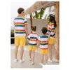 Voiture DVR Famille Correspondant Tenues Nouvelle Arrivée Été T-shirts Confortable Colorf Et Jaune Drop Livraison Bébé Enfants Vêtements De Maternité Dhu3Q