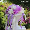 Dekorativa blommor 23 Head Ribbon Road Blomma Wedding Roman Column Artificial Silk Decoration Props 10 Colors Lyh003