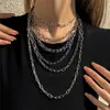 Chains Hip-hop Punk Multi-layer Chain Necklace Female Street Cool Metal Geometric Trendy European And American Style Jewelry