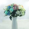 Dekorativa blommor som säljer konstgjord rosesimulering Bukett 7 Big Head Diy Fake Flower Wedding Christmas Home Decoration Party Office