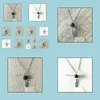 قلادة قلادة أزياء Sier Plated Angel Wings Leaf Lava Stone Necklace Rock Rock Rockerapy Diffuser Offuser Offuser for Wom dhy2r