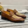 Top Designer Loafers Herr Klänning skor 100 % kohud Classic Mules Flat Herr spänne läder Herr Casual Sko storlek 38-46