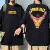 Męskie koszulki japońskie anime baki demon tylny nadruk t shirt krótkie rękawe męskie gość harajuku tshirt top mężczyzn kobiety bawełniane manga 90s Tshirt J230217