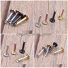 Labret Lip Piercing Jewelry 16G Clear Tragus Helix Bar 2Mm Gem Stainless Steel Labret Rings Stud Cartilage Ear Body Drop Del Dhgarden Dhh5I