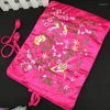 Jewelry Pouches Wholesale 5pcs Chinese Vintage Embroidere Silk Rolls Pouch Gift Bag Purse For Traveling