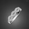 Cluster Rings 925 Sterling Silver Fashion Wedding Ring for Women Classic Luxury Mini Zircon Single Engagement Fine Jewelry Gift