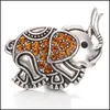 Klamry hurtowe moda słonia słonia rhinestone imbir snap guziki guziki biżuteria