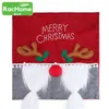 Stol täcker Red Reindeer Santa Claus Cover Christmas Kitchen Table Decor 1st År Merry Party