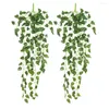 Decorative Flowers 2023 2pcs Hanging Vines Artificial Green Plant Fake Flower Pography Props For Garden Wedding Decoration