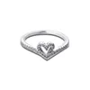 Cluster ringen sterling zilveren sieraden sprankelende wishbone hart voor vrouwen 2023 Valentijns trouwring Geschenk vrienden Groothandelcluster Clu Elo