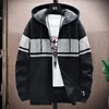 Men's Jackets Autumn Winter Jacket Men Warm Hooded Coat Color Block Casual Zipper Slim Fit Thickened Plush Dress Knitwear MaleMen's