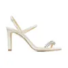 Verão 2023 Marca Meira Sandálias Sapatos Branco Cristal Enfeitado Strappy Pumps Feminino Salto Agulha Vestido de Noite Noiva Vestido de Noiva Sandalias Sapato EU35-43.BOX