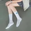 Kadınlar SOCKS Kelebek baskılı çizgi film pamuklu beyaz kawaii kızlar sokak kıyafeti kaykay siyah harajuku sevimli mürettebat meias