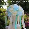 Dekorativa blommor 23 Head Ribbon Road Blomma Wedding Roman Column Artificial Silk Decoration Props 10 Colors Lyh003