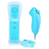 2-in-1 Wireless Remote Controller Left and Right Nunchuk Control for Nintendo Wii Gamepad Silicone Case Motion Sensor DHL