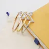 Projektant LW bransoletki dla kobiet Diamond Gold Plaked 18K Never Fade Fashion Najwyższa jakość kontratakowa nie zniknie prezentu dla dziewczyny 031