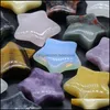 Stone 30Mm Natural Crystal Star Pentagram Colorfl Mascot Meditation Chakra Reiki Healing Gemstones Polished Gift Use Collection And Dh34D