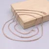 Łańcuchy AU750 Pure 18K Rose Gold Naszyjnik 1,6mmw pusta łańcuch pszenicy 23,6 "Lchains