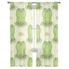 Rideau en Tulle vert grenouille mignonne, pour salon, chambre à coucher, voile décoratif en Organza, traitements de fenêtre