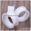 Plugs Tunnels F28 Mix 425Mm White Sile Double Flare Flesh Tunnel Ear Plug 192Pcs Body Jewelry Drop Delivery Dhgarden Dhiue