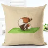 Housse de Yoga en coton et lin pour Hamster, taie d'oreiller décorative, peinture animale, accessoires pour la maison