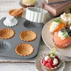 Moules de cuisson En acier au carbone fleur dentelle ustensiles de cuisson moule fruits oeuf tarte gluant riz bateau tarte gâteau Dessert Mini Cupcake Biscuit moule 230217