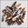 Charms Natural Stone Stripe Agates Pelar Pendants Fashion Healing Crystal Pendum Necklace Making Accesso DHSeller2010 Drop Delivery DH4B0