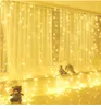 Strings 118x118 Inch 300 Lights Copper Wire Curtain String Light Girl Heart Room Decoration Lamp USB Remote Control