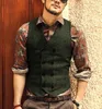 Men's Vests Casual Men's Brown Waiter Vest Jacket Slim Fit Prom Double Breasted Blazer Champagne Suits Waistcoat For Wedding Man Grooms 230217