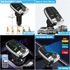 Car Dvr Other Auto Electronics Jinserta Control remoto Car Kit Reproductor de Mp3 Manos Bluetooth 5.0 Fm Transmisor Dual Usb Cargador Tf Flash Dhzju