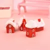 Figuritas decorativas, objetos, 4 unidades/juego, micropaisaje Kawaii, Navidad, nieve, decoración para el hogar, miniaturas de jardín de hadas, artesanía de resina para el hogar