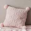 Koce koc elegancki dzianina z piłkami Chenille szydełka ciepły łóżko różowy rzut na sofę do łóżka