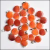 Charms Natural Stone Red Onyx Round Hanger Turquoise Hangers ChakraS Gem Fit Diy oorbellen ketting maken Assorteerde drop levering J DHP4T