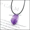 Pendant Necklaces Trendy Natural Amethysts Energy Healing Stone Necklace Rope Women Jewelry Factory Yzedibleshop Drop Delivery Pendan Dhmna