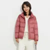 Parkas Feminino Moda 90 Veludo Cor Sólida Casaco Grosso Gola Alta 2023 Outono e Inverno Calor Branco Pato Pão CasacoWo