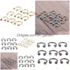 Nose Rings Studs Gold Sier Rainbow Black Horseshoe Ring 8Mm 12G Body Jewelry Piercing Tragus Earring Septum Drop Delivery Dhgarden Dhppt