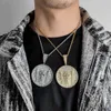 Hip Hop Jesus Cross Mönster hängen halsband bling cz diamanter religiösa smycken