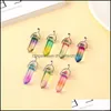 Charms Colorf Rainbow Glass Hexagon Prism Pelar Pendants For Jewelry Making Diy Necklace Earrings Gift Dhseller2010 Drop Delivery F DHO8H