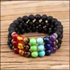 Bracelets De Charme 7 Chakras 8Mm Bracelet En Pierre De Lave Noire Diy Aromathérapie Diffuseur D'huiles Essentielles Bouddha Mala Yoga Bijoux Drop Deliver Dhni9