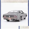 Car DVRその他のインテリアアクセサリーDiecast 1/24 Ford Mustang GT Modified 1967 Make Old Simation Car Model Gift Displa