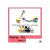 Navelklockknapp ringer Saling Body Jewelry Belly Ball Bead Bar Rostfritt stål Ring 4 Färger Drop Leverans Dhgarden Dhhqn