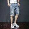 Jeans pour hommes shorts en denim de couleur solide