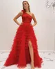 Tulle balo elbisesi 2023 Çok katmanlı fırfırlı tül balgown preteen kız pageant elbisesi resmi akşam partisi düğün konuk kırmızı kapet pist kemikli dantel korse korse