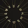 Pingente de colares pendentes/símbolo de conjunto de céu estrelado, letra inglesa antiga, doze constelações de colar geométrico de colada geométrica de colada de várias camadas