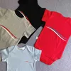 Barboteuses Imprimé Coton Enfants Combinaisons À Manches Courtes Toddler Bébés Filles Garçons Enfant Onesies Vêtements 4 Couleurs