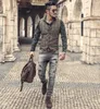 Gilet da uomo Abito da uomo Uomo Marrone Nero Gilet Gilet da uomo Plaid Steampunk Giacca a righe in tweed con scollo a V Slim Fit Gilet Abbigliamento da sposa 230217