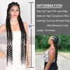 Perruques de Cheveux Humains Kalyss Synthétique Boîte Cornrow Tressé 35 "Full Lace Front Perruque Tressage Afro Tresse Perruque Avec Bébé Pour Les Femmes Noires 230217