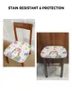 Housses de chaise oeuf de pâques fleur rose Plaid housse de siège à manger housse de coussin extensible pour les chaises de cuisine à la maison